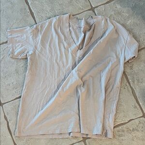 Aerie women’s Light cream/ tan V-Neck Tee